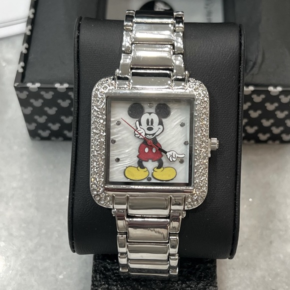 Accutime Accessories - DISNEY Women’s Mickey Mouse Crystal Embellished Silvertone Watch